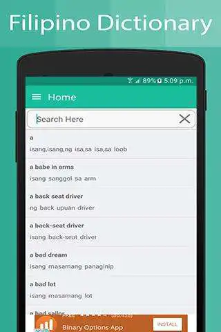 Play Filipino Dictionary (New) as an online game Filipino Dictionary (New) with UptoPlay