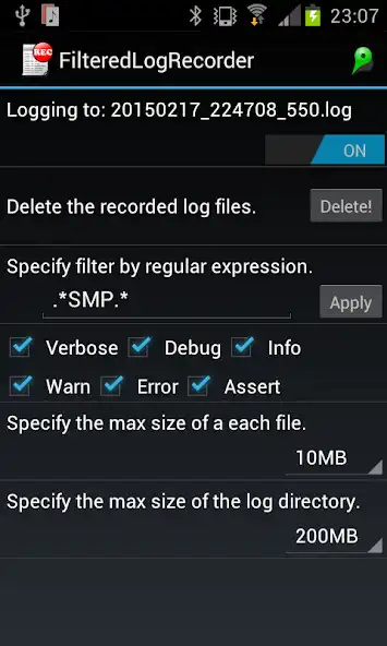 Play Filtered Log Recorder