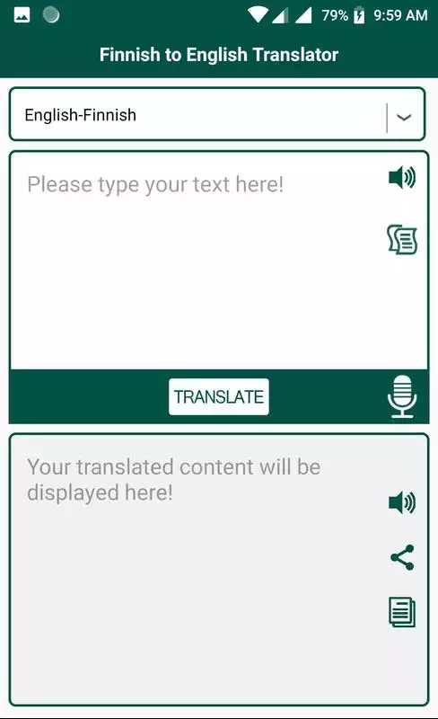Play Finnish to  English Translator