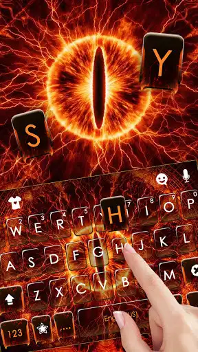 Play Fire Evil Eye Keyboard Background as an online game Fire Evil Eye Keyboard Background with UptoPlay
