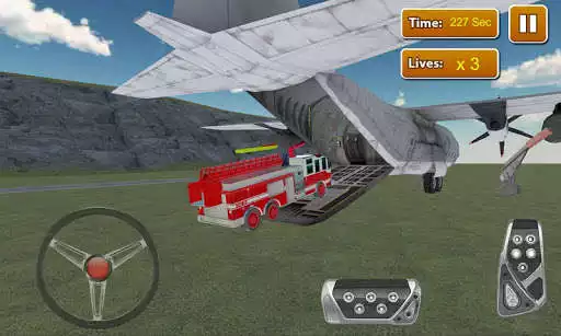 Play Firefighter Car Transporter 3D