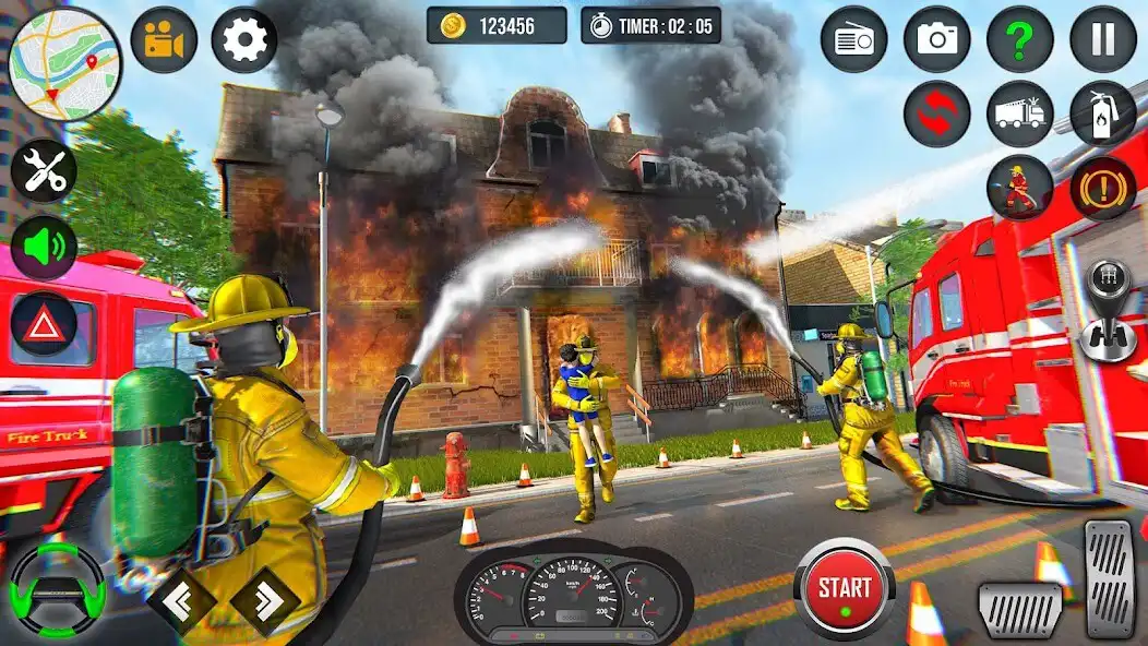 Play Firefighter Fire Truck Game 3D as an online game Firefighter Fire Truck Game 3D with UptoPlay