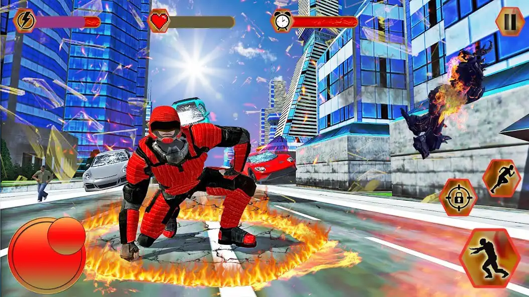 Play Fire Hero Robot: City Rescue as an online game Fire Hero Robot: City Rescue with UptoPlay