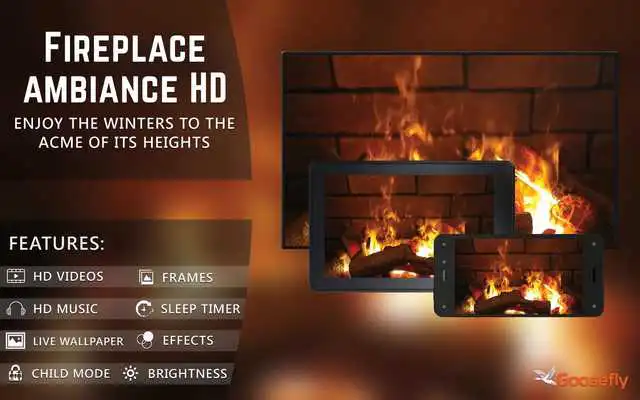 Play Fireplace Ambience WALLPAPER