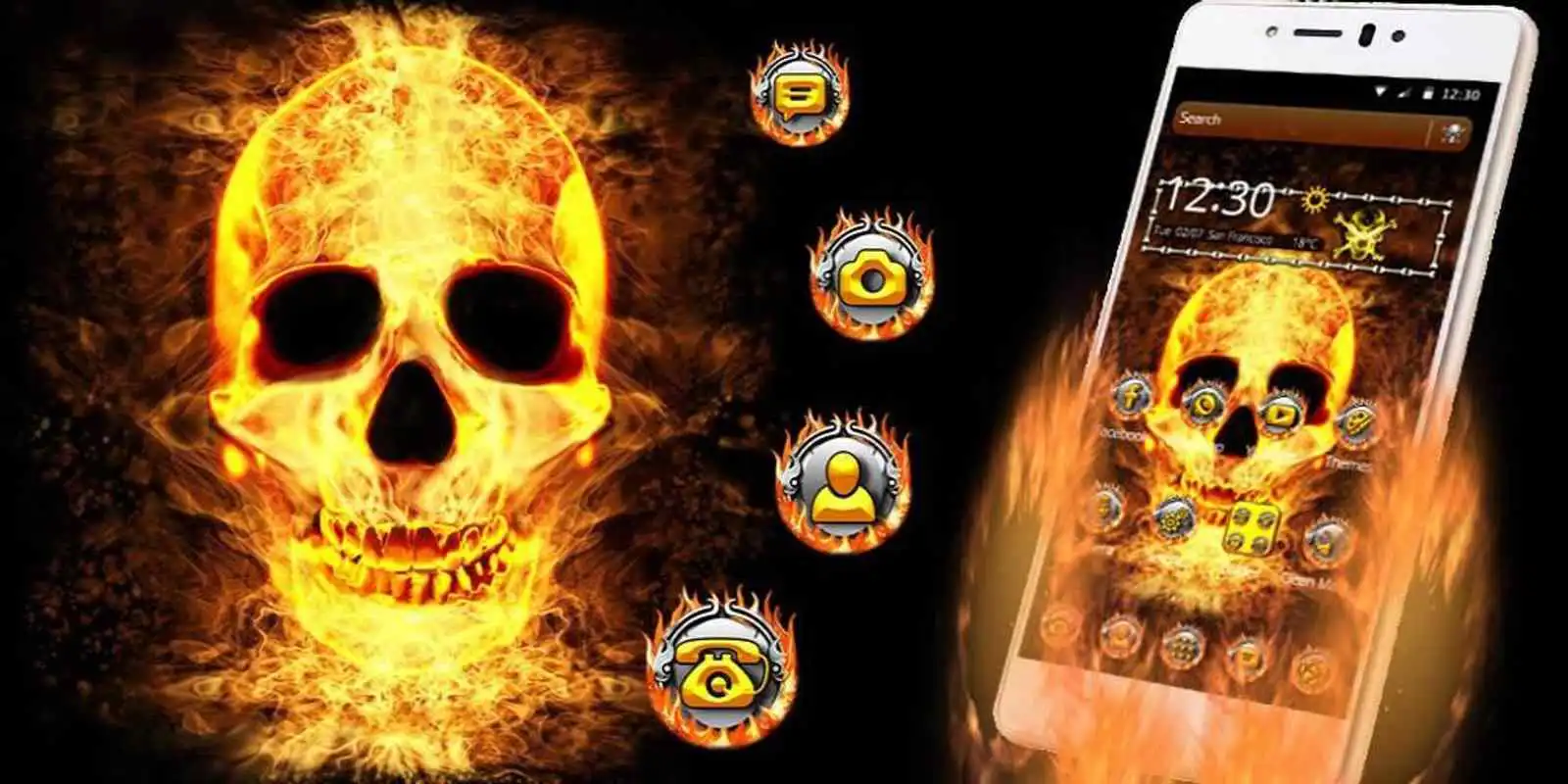 Play Fire Skull Flaming