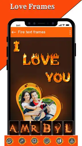 Play Fire Text Photo Frame App as an online game Fire Text Photo Frame App with UptoPlay
