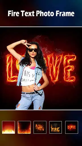 Play Fire Text Photo Frame : Cut Paste Editor as an online game Fire Text Photo Frame : Cut Paste Editor with UptoPlay