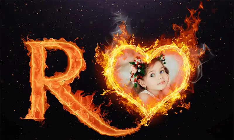 Play Fire Text Photo Frame : Flaming Text  Alphabets as an online game Fire Text Photo Frame : Flaming Text  Alphabets with UptoPlay