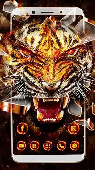 Play Fire Tiger Launcher Theme Live HD Wallpapers  and enjoy Fire Tiger Launcher Theme Live HD Wallpapers with UptoPlay
