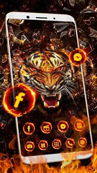 Play Fire Tiger Launcher Theme Live HD Wallpapers as an online game Fire Tiger Launcher Theme Live HD Wallpapers with UptoPlay