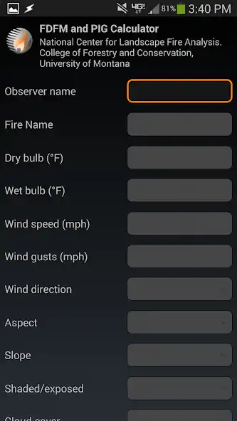 Play Fire weather calculator