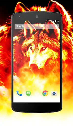 Play Fire wolf live wallpaper as an online game Fire wolf live wallpaper with UptoPlay