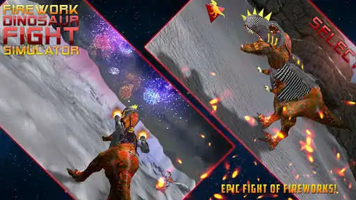 Play APK Firework Dinosaur Fight Simulator  and enjoy Firework Dinosaur Fight Simulator with UptoPlay ru.laboratoryappsandgames.fireworkdinosaurfightsimulator