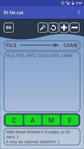 Play fit-fat-cat word challenge as an online game fit-fat-cat word challenge with UptoPlay