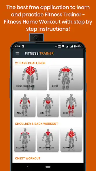 Play Fitness Trainer - Fitness Home Workout as an online game Fitness Trainer - Fitness Home Workout with UptoPlay