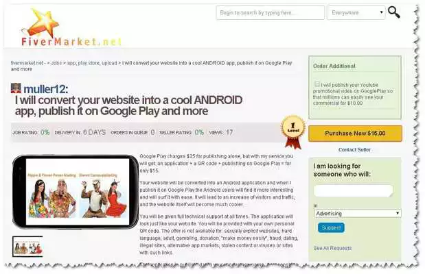 Play fivermarket marketplace