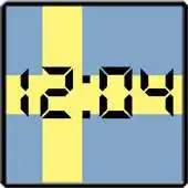 Free play online Flag LCD Clock Widget Sweden APK