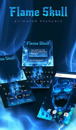 Play Flame Skull Animated Keyboard + Live Wallpaper  and enjoy Flame Skull Animated Keyboard + Live Wallpaper with UptoPlay