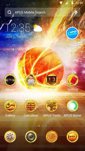 Play Flaming blood basketball APUS stylish theme