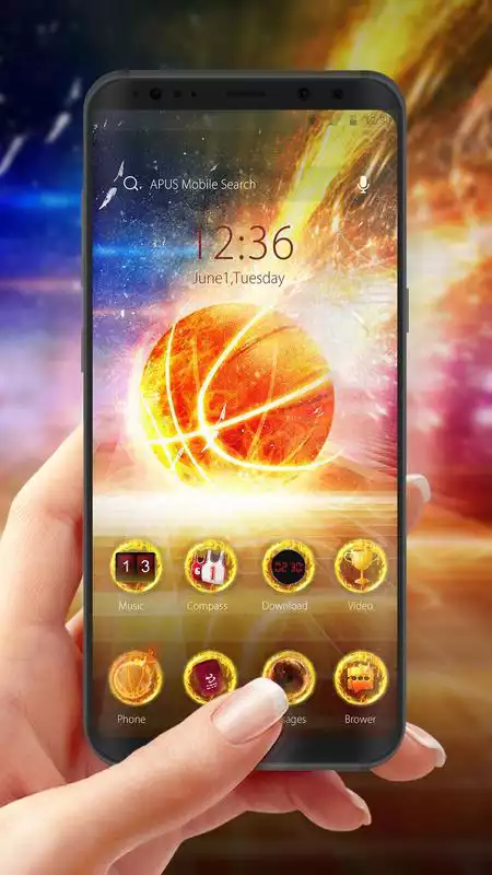 Play Flaming blood basketball APUS stylish theme