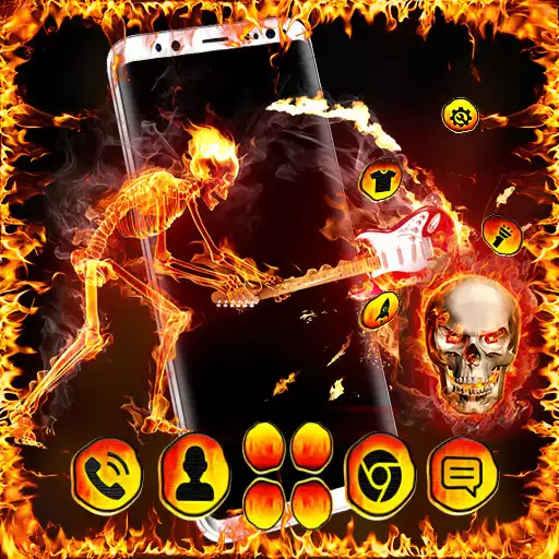Play Flaming Skeleton LauncherTheme APK