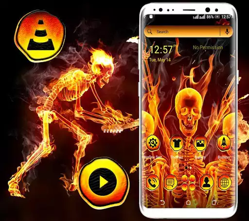 Play Flaming Skeleton LauncherTheme  and enjoy Flaming Skeleton LauncherTheme with UptoPlay