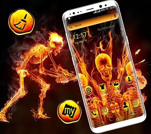Play Flaming Skeleton LauncherTheme as an online game Flaming Skeleton LauncherTheme with UptoPlay