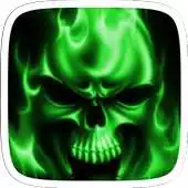 Free play online Flaming Skull Green Theme APK