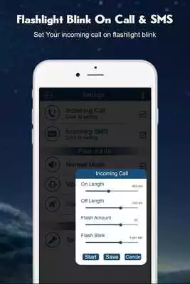 Play Flashlight Blink on Call  Sms