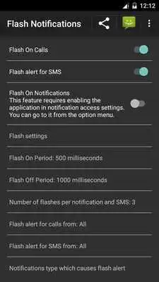 Play flash on call  notifications