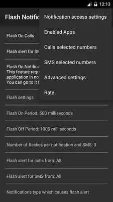 Play flash on call  notifications