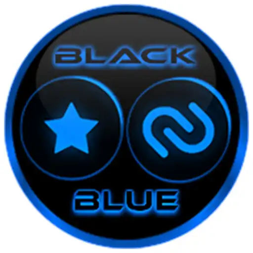 Play Flat Black and Blue Icon Pack APK