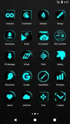 Play Flat Black and Cyan Icon Pack v4.0 Free