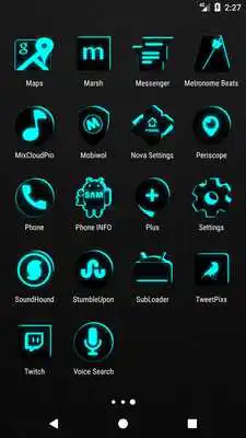 Play Flat Black and Cyan Icon Pack v4.0 Free