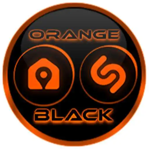 Play Flat Black and Orange IconPack APK