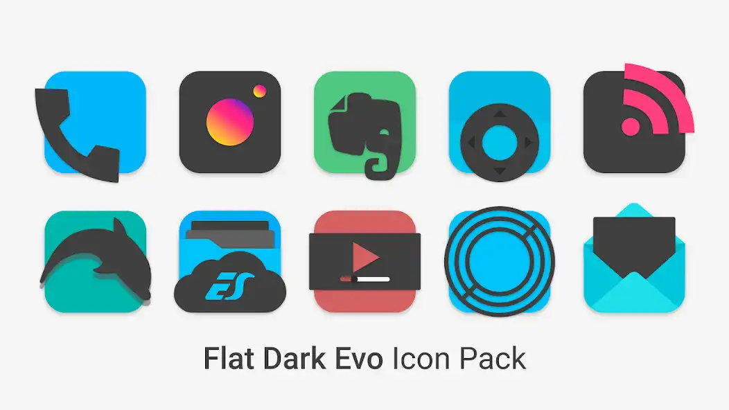 Play Flat Dark Evo - Icon Pack as an online game Flat Dark Evo - Icon Pack with UptoPlay