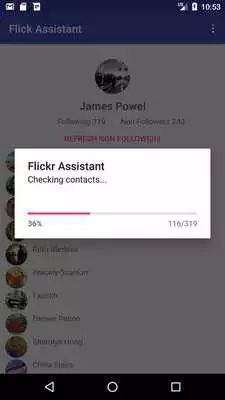Play Flickr Assistant, Non-Mutual Contacts Finder