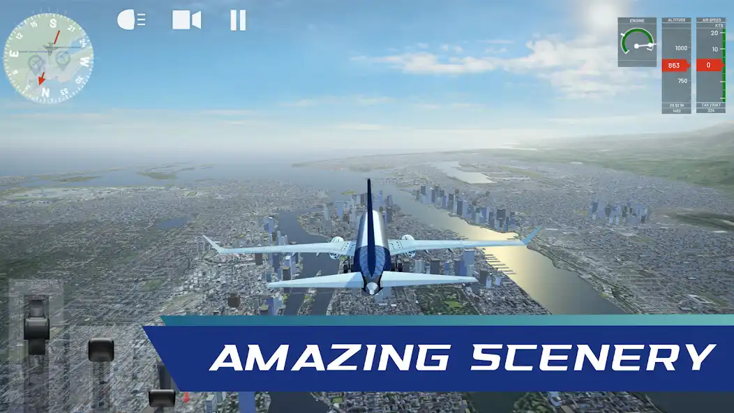 Play Flight Simulator: Plane Game as an online game Flight Simulator: Plane Game with UptoPlay