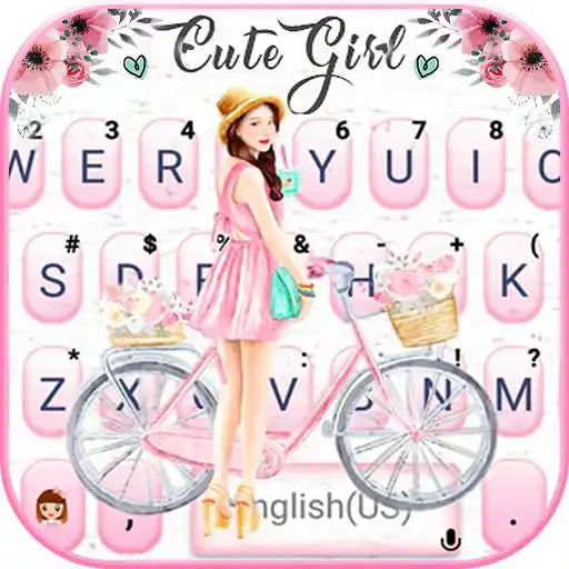 Play Floral Bicycle Girl Keyboard Theme APK