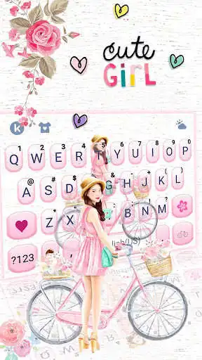 Play Floral Bicycle Girl Keyboard Theme as an online game Floral Bicycle Girl Keyboard Theme with UptoPlay