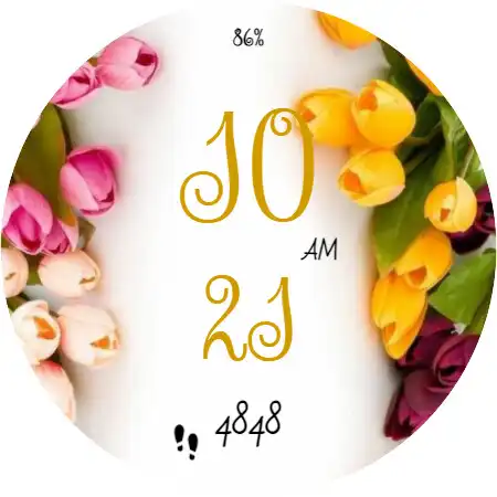 Play Floral Card Digital Watch face as an online game Floral Card Digital Watch face with UptoPlay