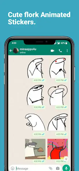 Play Flork Animated Funny Stickers as an online game Flork Animated Funny Stickers with UptoPlay