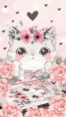Play Flower Cute Cartoon Cat Gravity Theme