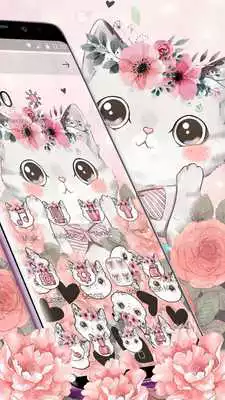 Play Flower Cute Cartoon Cat Gravity Theme