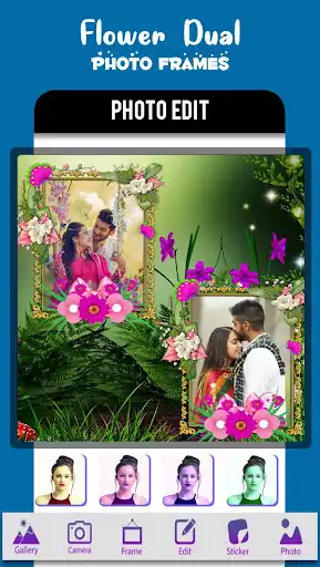 Play Flower Dual Photo Frames as an online game Flower Dual Photo Frames with UptoPlay