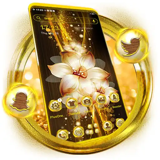 Play Flower Golden Launcher Theme APK