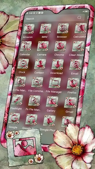 Play Flower Painting Theme Launcher as an online game Flower Painting Theme Launcher with UptoPlay