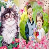 Free play online Flower Photo Frames/ Birds, Butterfly, Cat and Dog APK