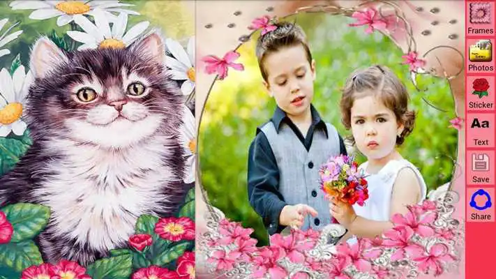 Play Flower Photo Frames/ Birds, Butterfly, Cat and Dog