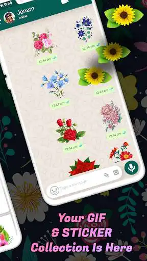 Play Flowers GIF : Flower Stickers For Whatsapp